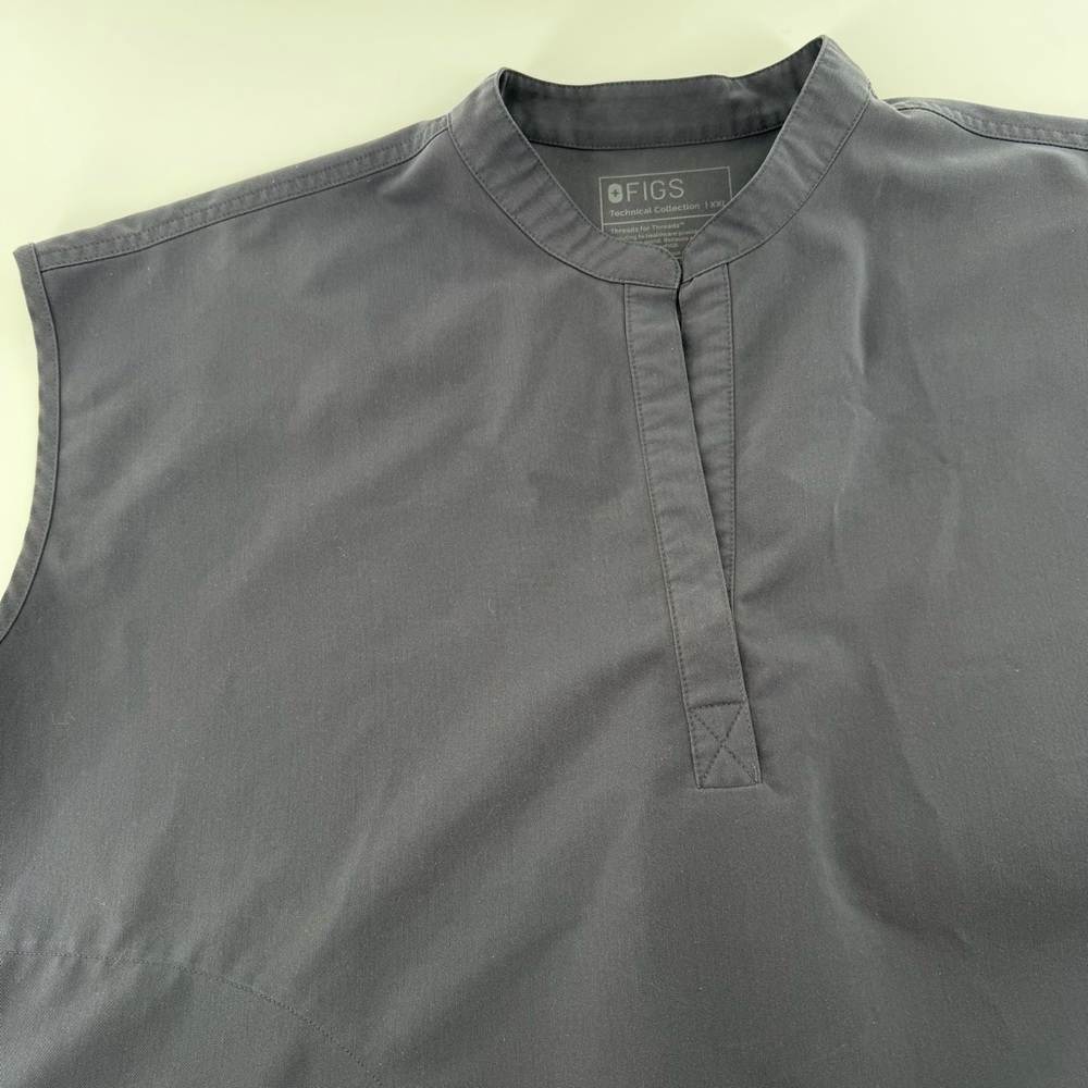 FIGS Rafaela Oversized Scrub Top 2X “Charcoal” PO 1873 Mandarin Collar FIONx - Picture 3 of 7